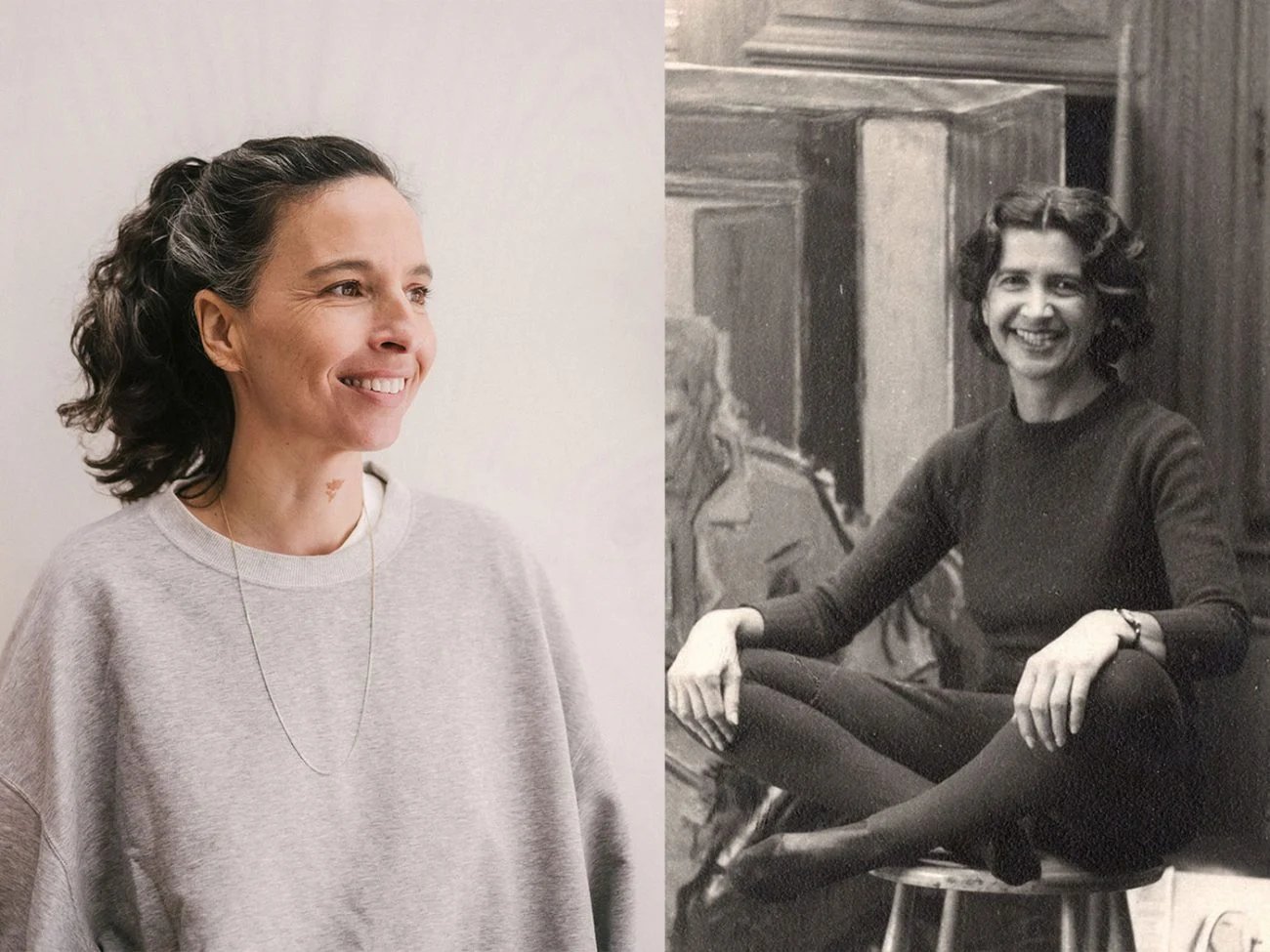 À gauche, Adriana Wallis. À droite, Diane Esmond dans son atelier de New York