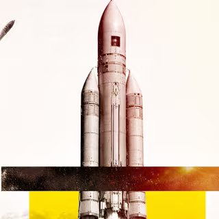 Interview : une nouvelle économie spatiale se prépare au-dessus de nos têtes, et l’Europe ne veut pas la rater 5 Photoillustration avec le lanceur Ariane 6 au premier plan. © XD avec ChatGPT