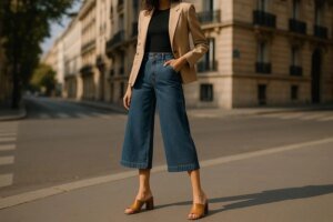 Adieu la jupe bohème : ce bas en jean ultra tendance corrige l’erreur qui tasse la silhouette