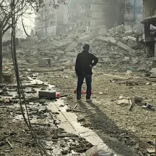 Paysage de dévastation après des frappes aériennes israéliennes dans la banlieue sud de Beyrouth, le 12 mars 2026. © AFP
