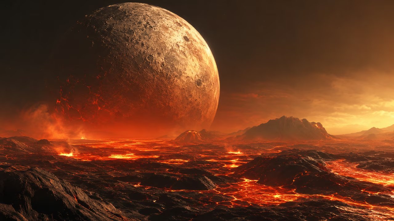 Quand la Lune etait geante dans le ciel elle aurait