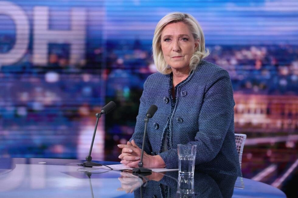 Marine Le Pen au 20h de TF1, le 31 mars 2025, après sa condamnation en première instance dans l'affaire des assistants parlementaires des eurodéputés du Front national.