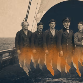 Ils étaient dix à bord de la Mary Celeste. Neuf jours plus tard, le navire avançait seul, et leur trace s’arrêtait là. Image générée à l'aide d'un outil IA. © Xavier Demeersman, ChatGPT