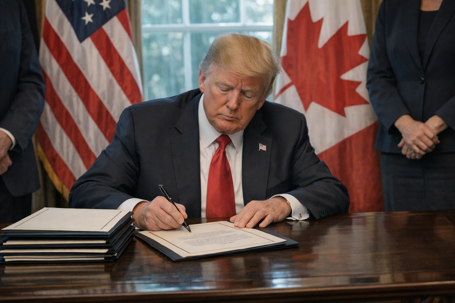 Trump signe cinq proclamations visant le Canada : un tournant dans les relations commerciales