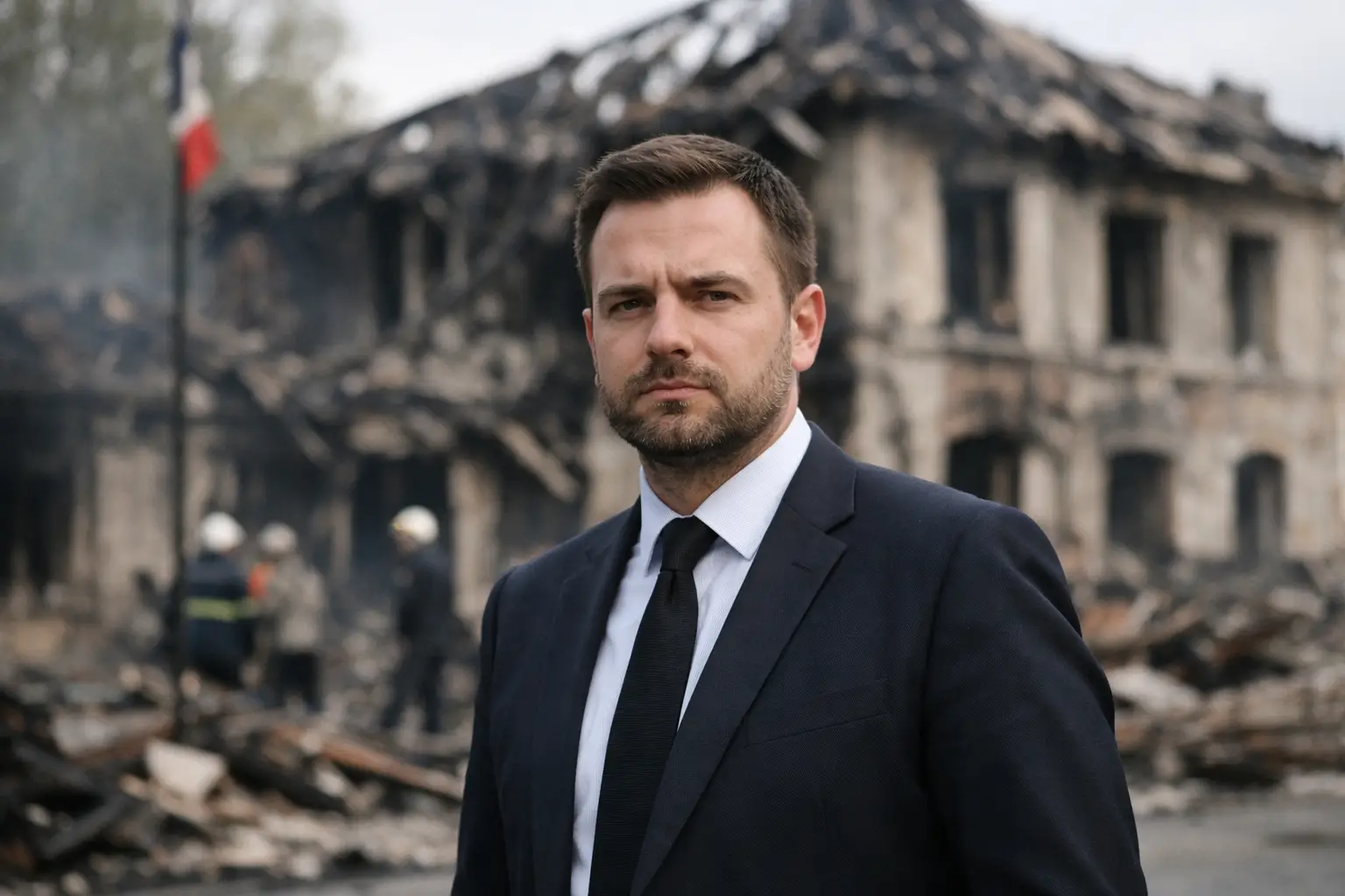 Guillaume Guérin, face à la mairie incendiée : un élu qui cristallise la défense républicaine