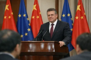 Pékin prévient l&rsquo;Europe: éviter une spirale commerciale lors de la visite de Sefcovic